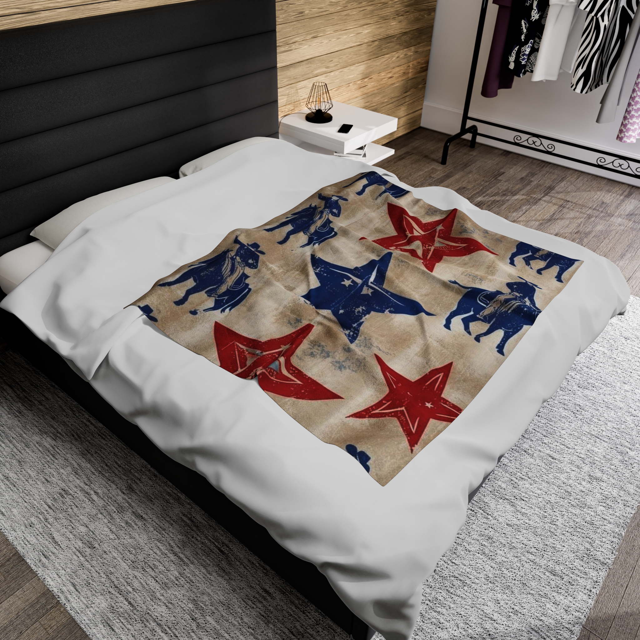 Western Cowboy Plush Blanket, Cozy Decorative Throw, Rustic Farmhouse Decor, Perfect for Camping & Picnics, Great Gift Idea - Image 4