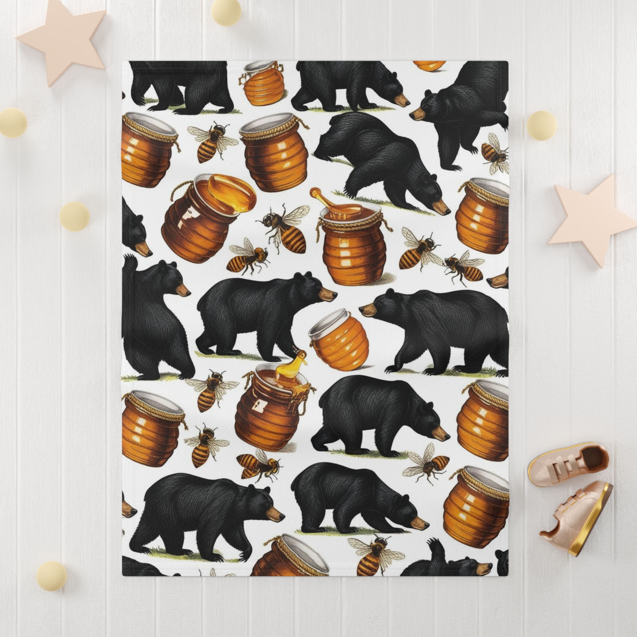 Cozy Bear Fleece Baby Blanket - Ideal for Nurseries, Baby Showers, and Woodland Themes, Cute Gift for New Parents, Soft and Warm - Image 3