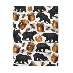 Cozy Bear Fleece Baby Blanket - Ideal for Nurseries, Baby Showers, and Woodland Themes, Cute Gift for New Parents, Soft and Warm