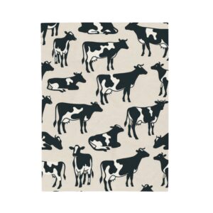 Cute Cow Print Velveteen Plush Blanket, Cozy Home Decor for Animal Lovers, Perfect Gift for Birthdays, Farmhouse Style
