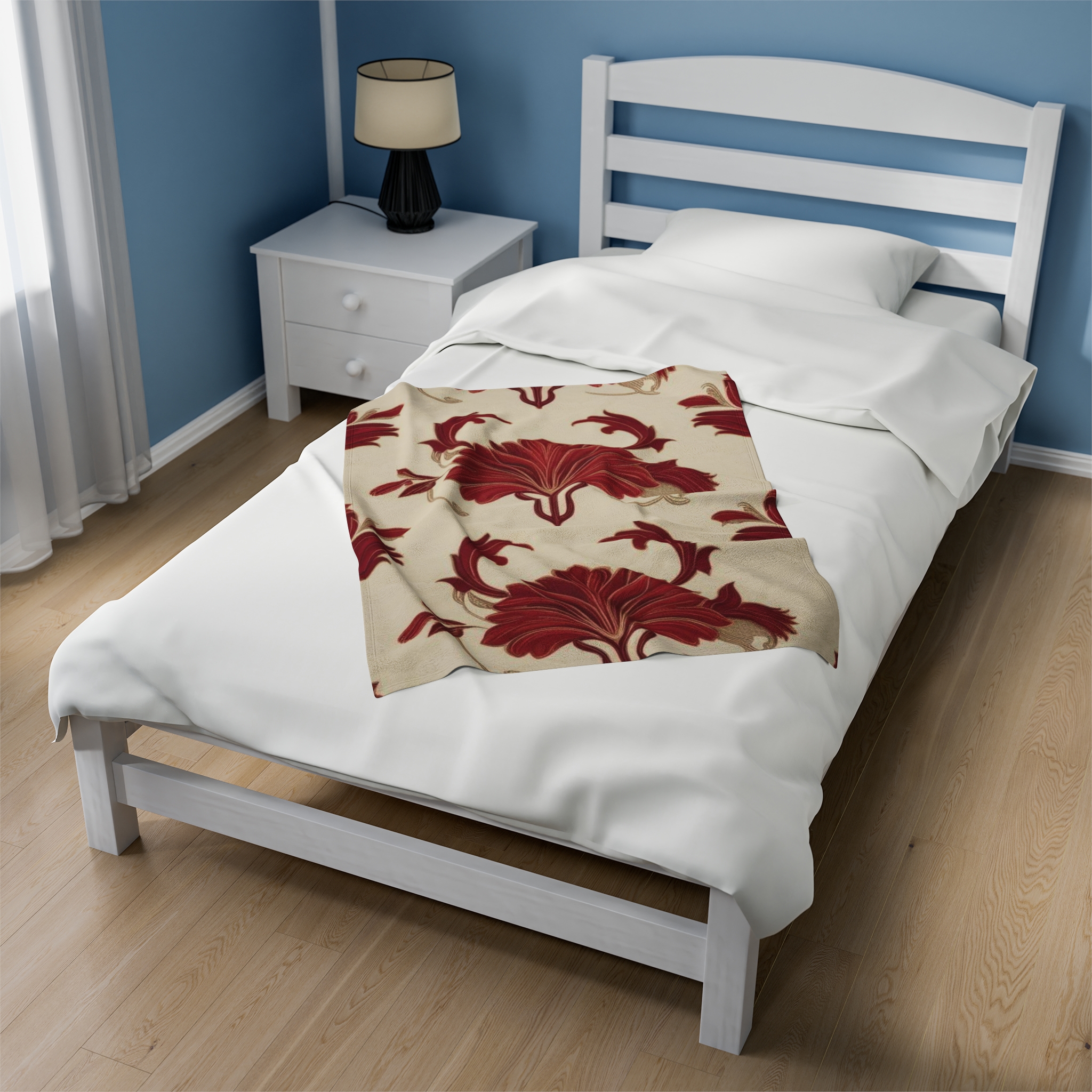 Elegant Floral Velveteen Plush Blanket, Cozy Home Decor, Perfect for Gifting, Wedding, Holidays, and Cozy Nights - Image 3
