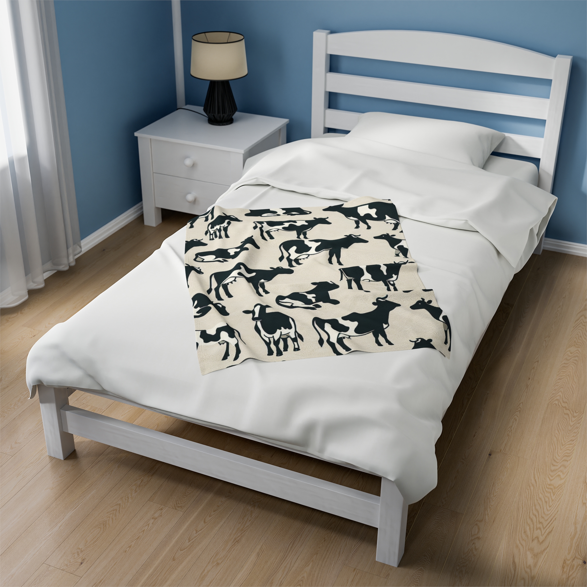 Cute Cow Print Velveteen Plush Blanket, Cozy Home Decor for Animal Lovers, Perfect Gift for Birthdays, Farmhouse Style - Image 3