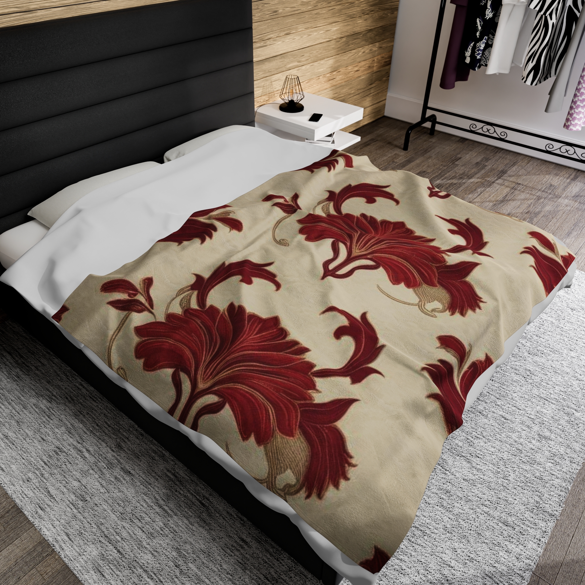 Elegant Floral Velveteen Plush Blanket, Cozy Home Decor, Perfect for Gifting, Wedding, Holidays, and Cozy Nights - Image 12