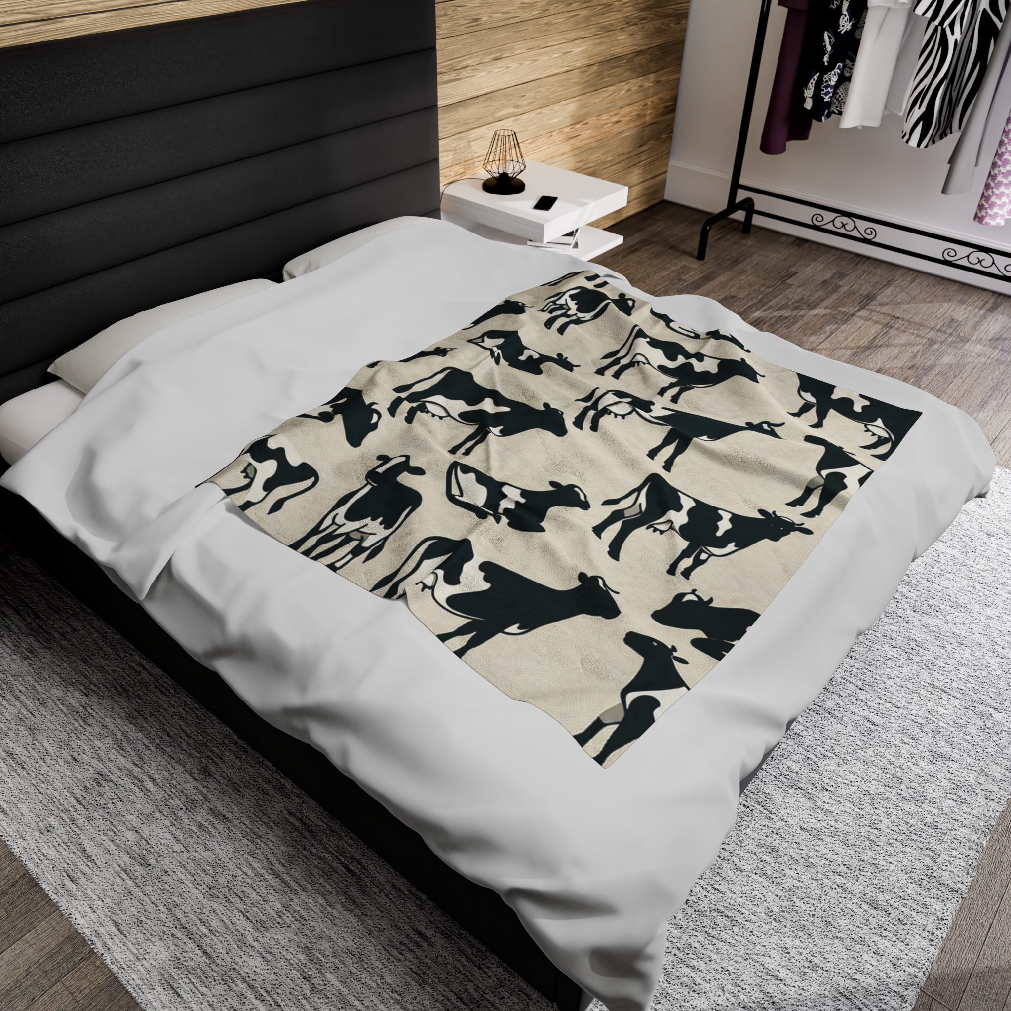 Cute Cow Print Velveteen Plush Blanket, Cozy Home Decor for Animal Lovers, Perfect Gift for Birthdays, Farmhouse Style - Image 8