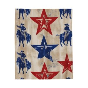Western Cowboy Plush Blanket, Cozy Decorative Throw, Rustic Farmhouse Decor, Perfect for Camping & Picnics, Great Gift Idea