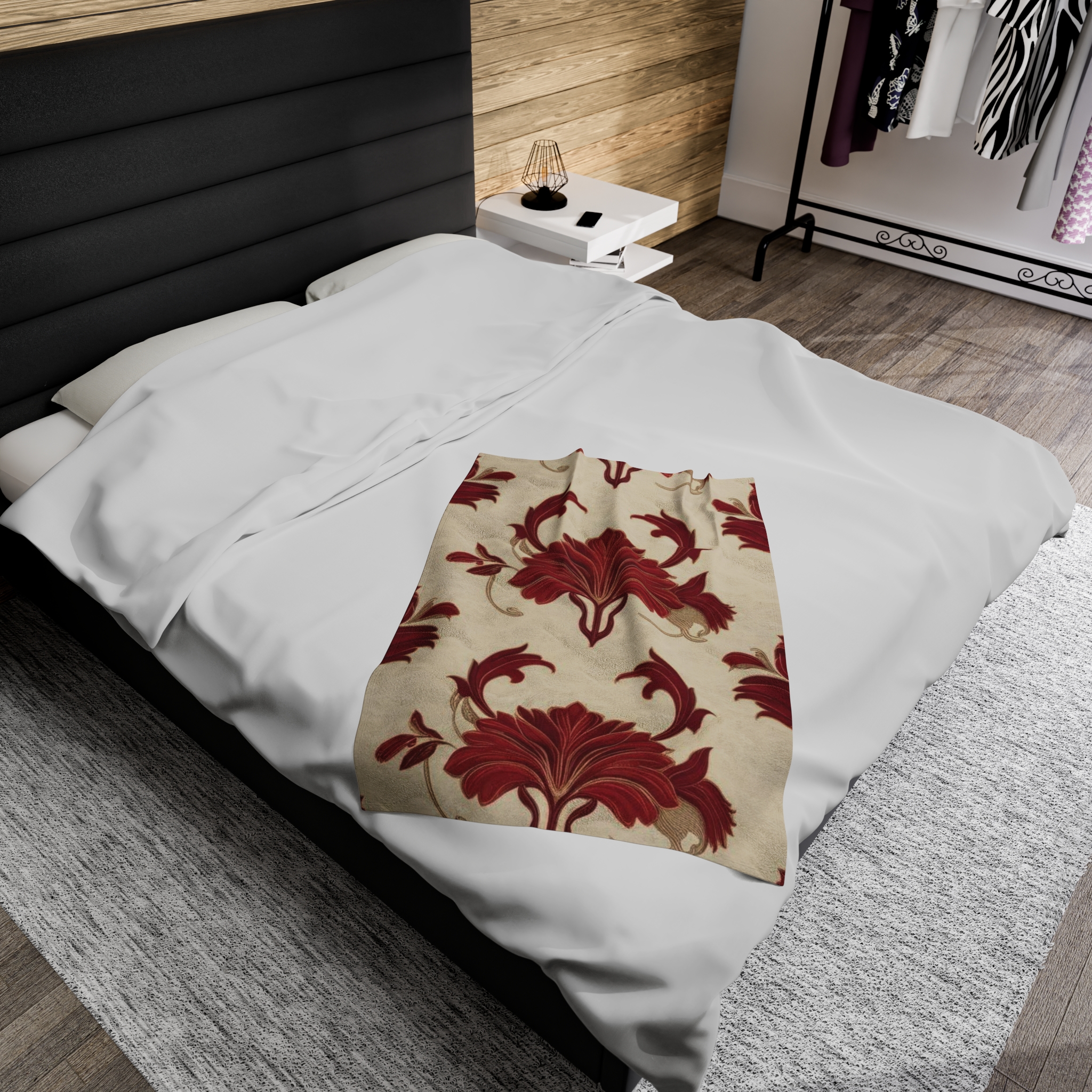 Elegant Floral Velveteen Plush Blanket, Cozy Home Decor, Perfect for Gifting, Wedding, Holidays, and Cozy Nights - Image 4