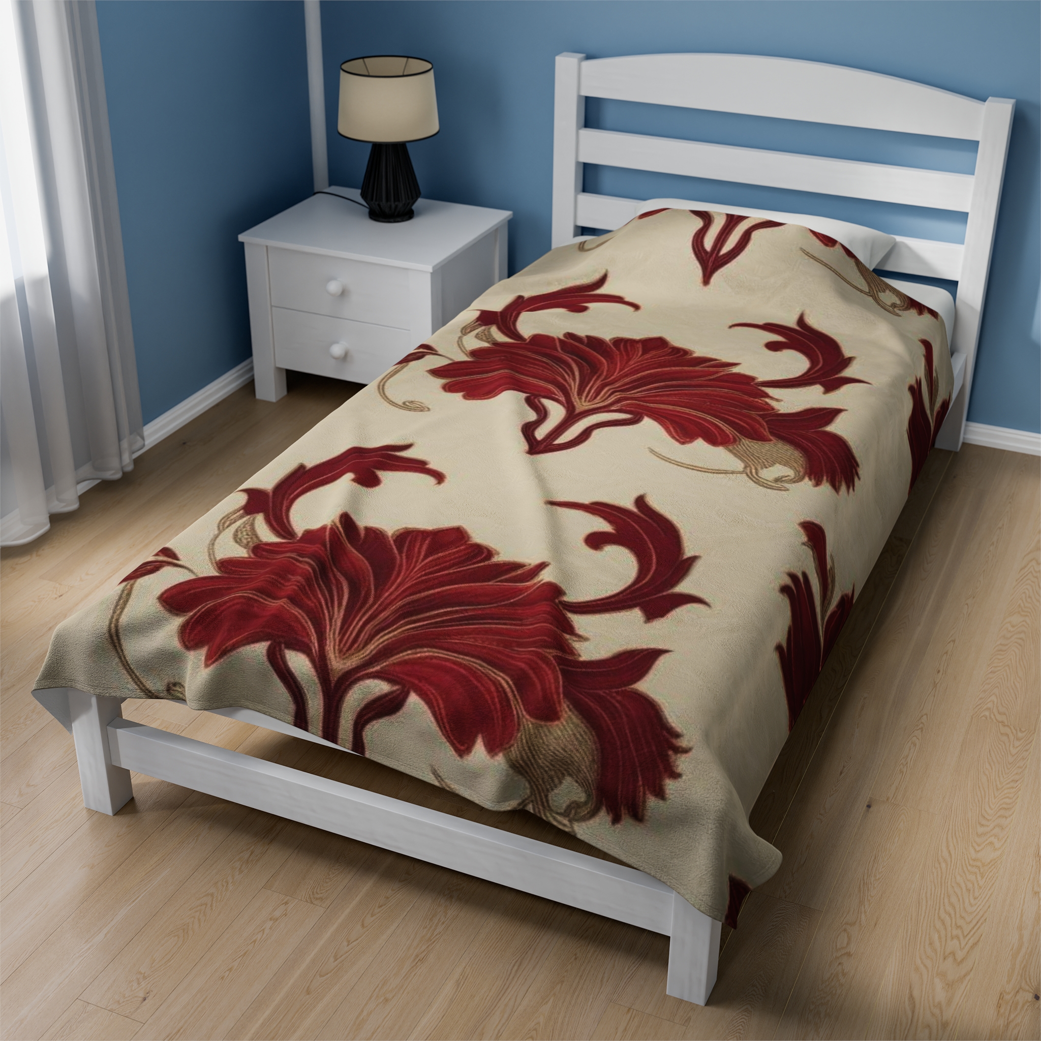 Elegant Floral Velveteen Plush Blanket, Cozy Home Decor, Perfect for Gifting, Wedding, Holidays, and Cozy Nights - Image 11