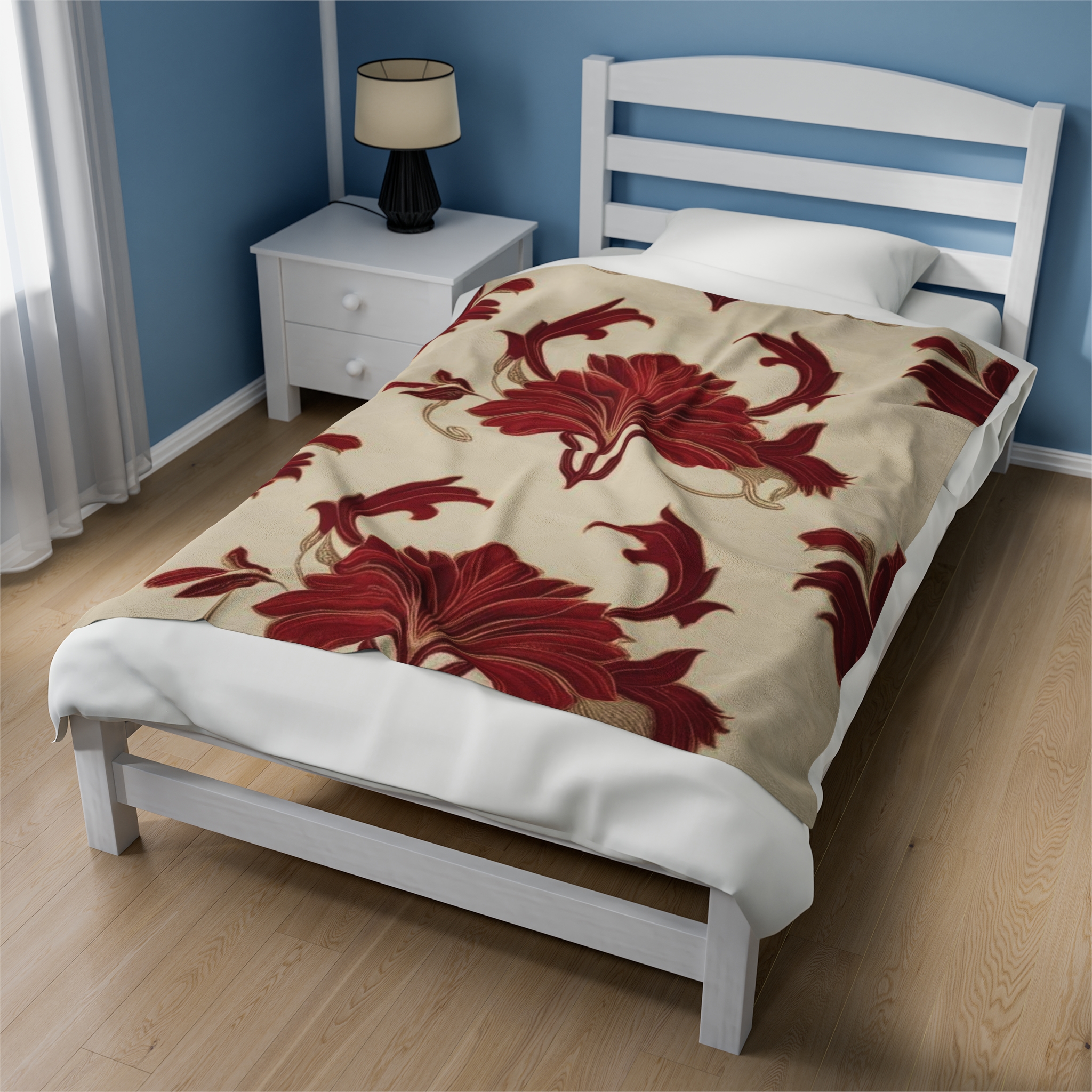 Elegant Floral Velveteen Plush Blanket, Cozy Home Decor, Perfect for Gifting, Wedding, Holidays, and Cozy Nights - Image 7